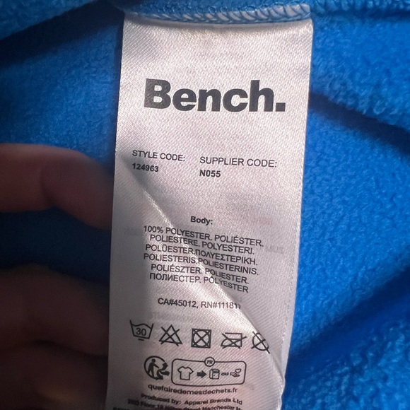 Bench Blue Zip-Up Hoodie NWT SIZE XS - Picture 3 of 4